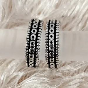 925 Silver Adjustable Toe Rings Pair (Design 89)