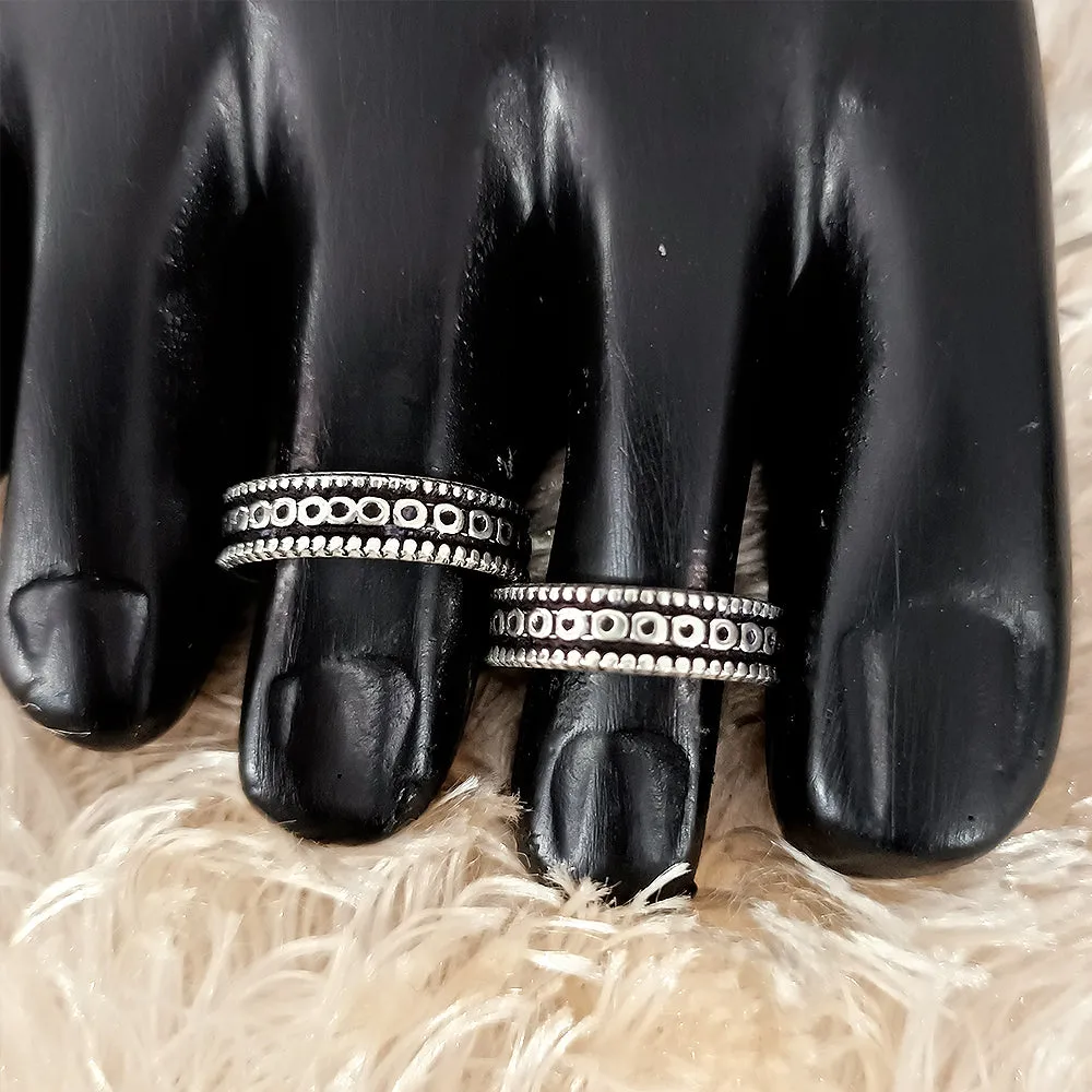 925 Silver Adjustable Toe Rings Pair (Design 89)