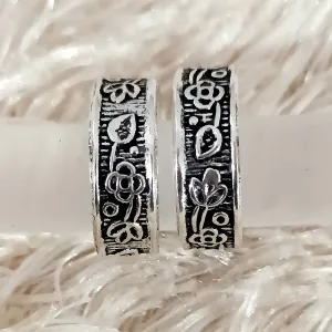 925 Silver Adjustable Toe Rings Pair (Design 90)