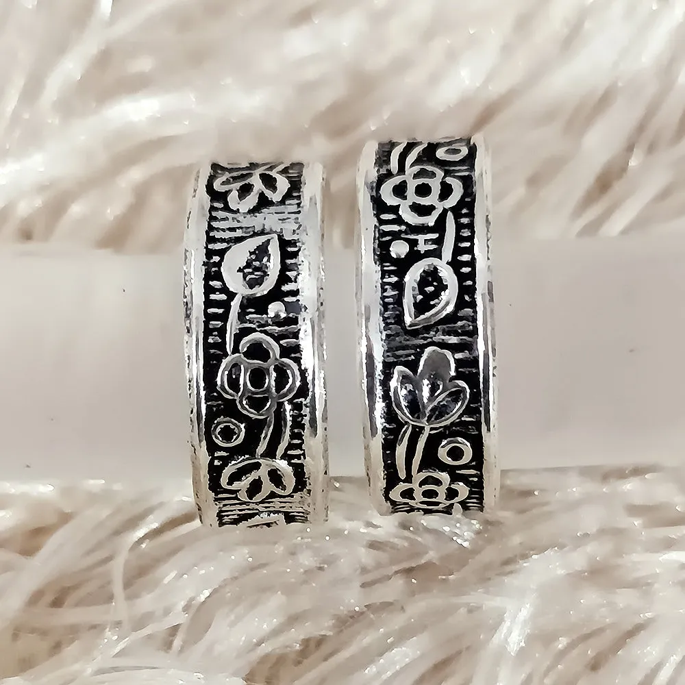 925 Silver Adjustable Toe Rings Pair (Design 90)