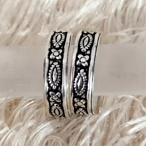 925 Silver Adjustable Toe Rings Pair (Design 91)