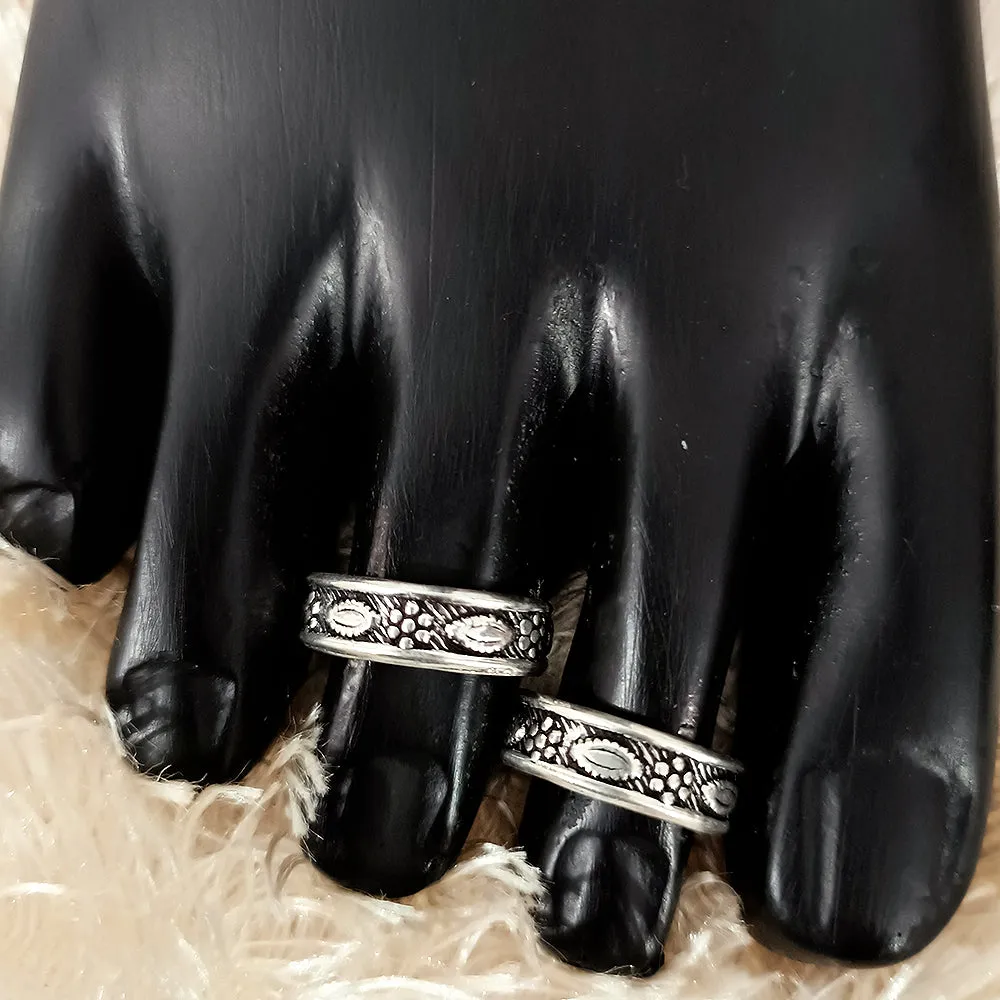 925 Silver Adjustable Toe Rings Pair (Design 91)