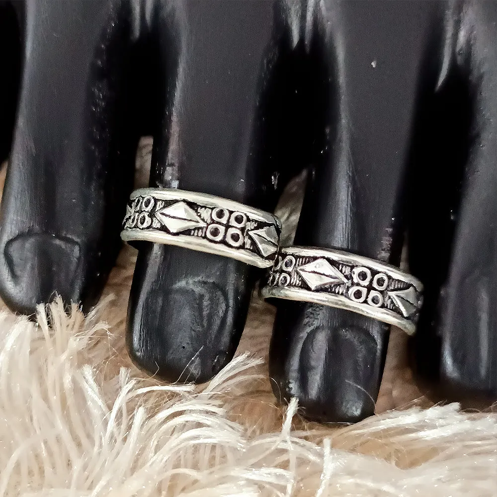 925 Silver Adjustable Toe Rings Pair (Design 92)