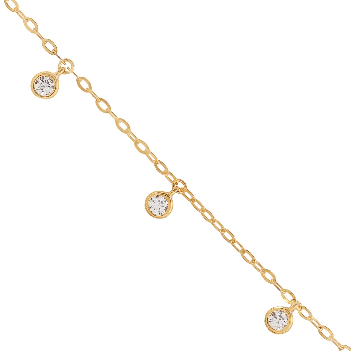 925 Sterling Silver Shimmery Gold Drop Bracelet