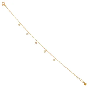 925 Sterling Silver Shimmery Gold Drop Bracelet