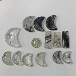 AA Black Rutile Moons/pendants