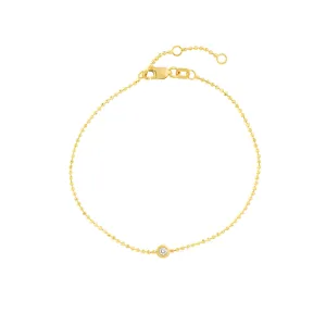 Adjustable Diamond Cut Beaded Chain Bracelet