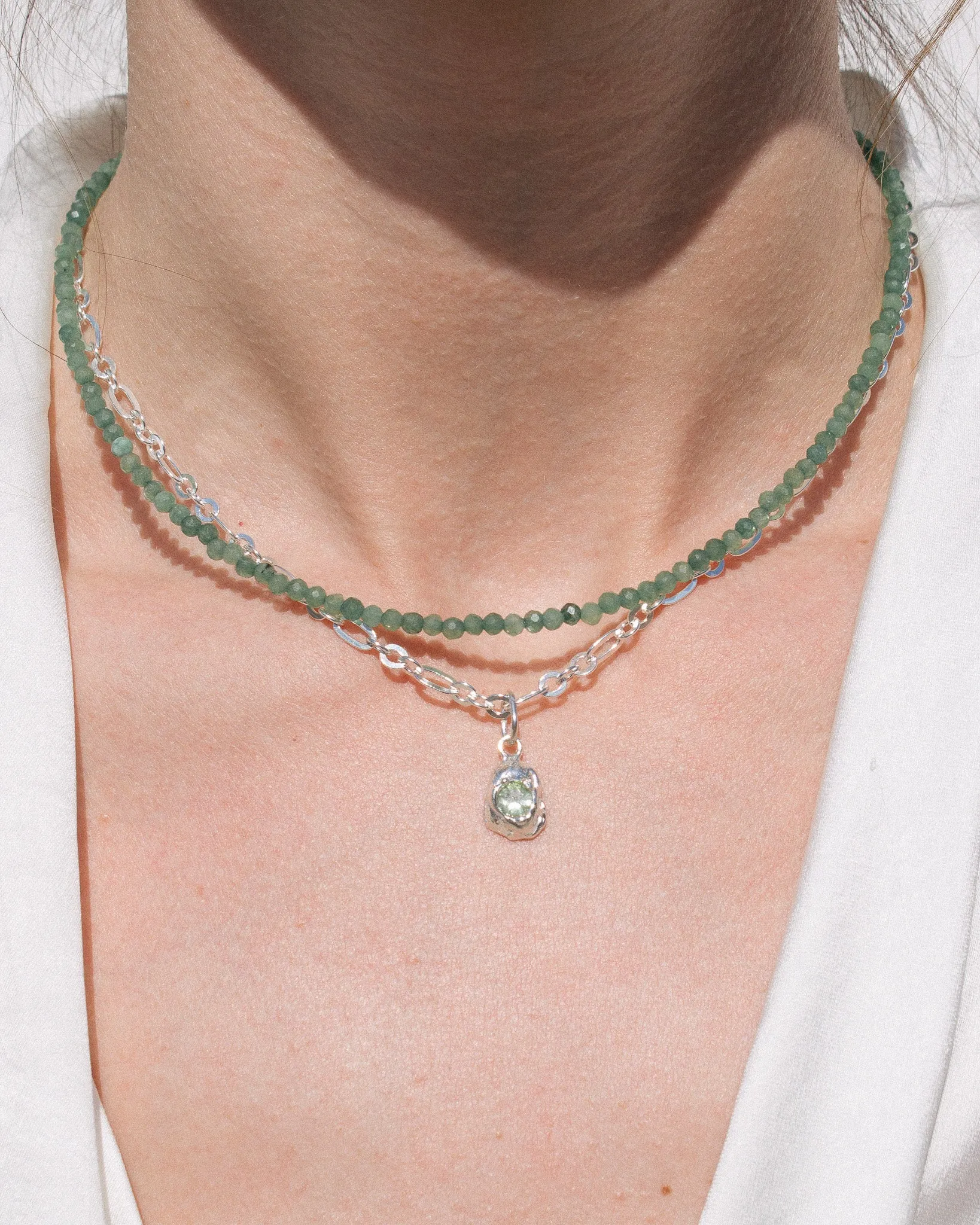 Agate Gemstone Necklace in Green