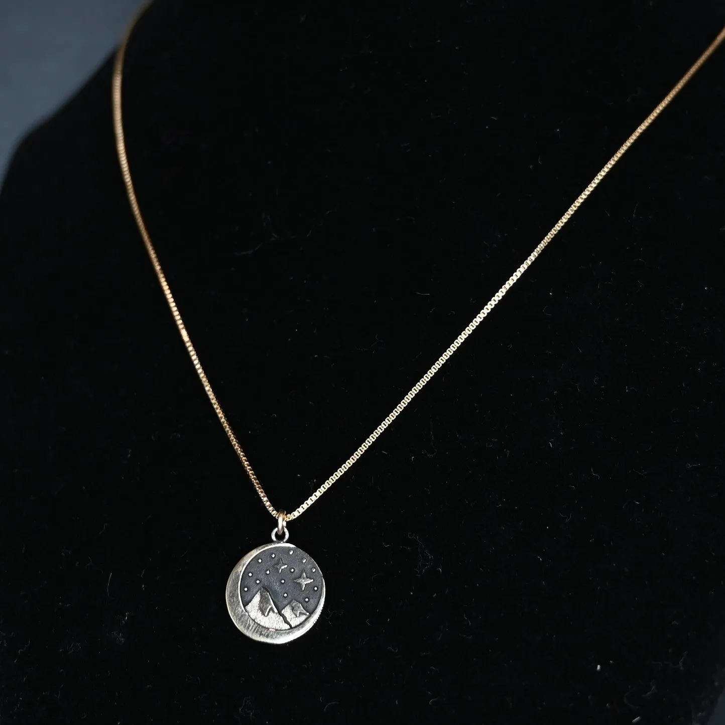 Athena Designs 21X15MM Bronze Snow Cap Mountain Necklace
