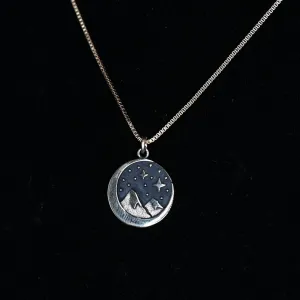 Athena Designs 21X15MM Bronze Snow Cap Mountain Necklace
