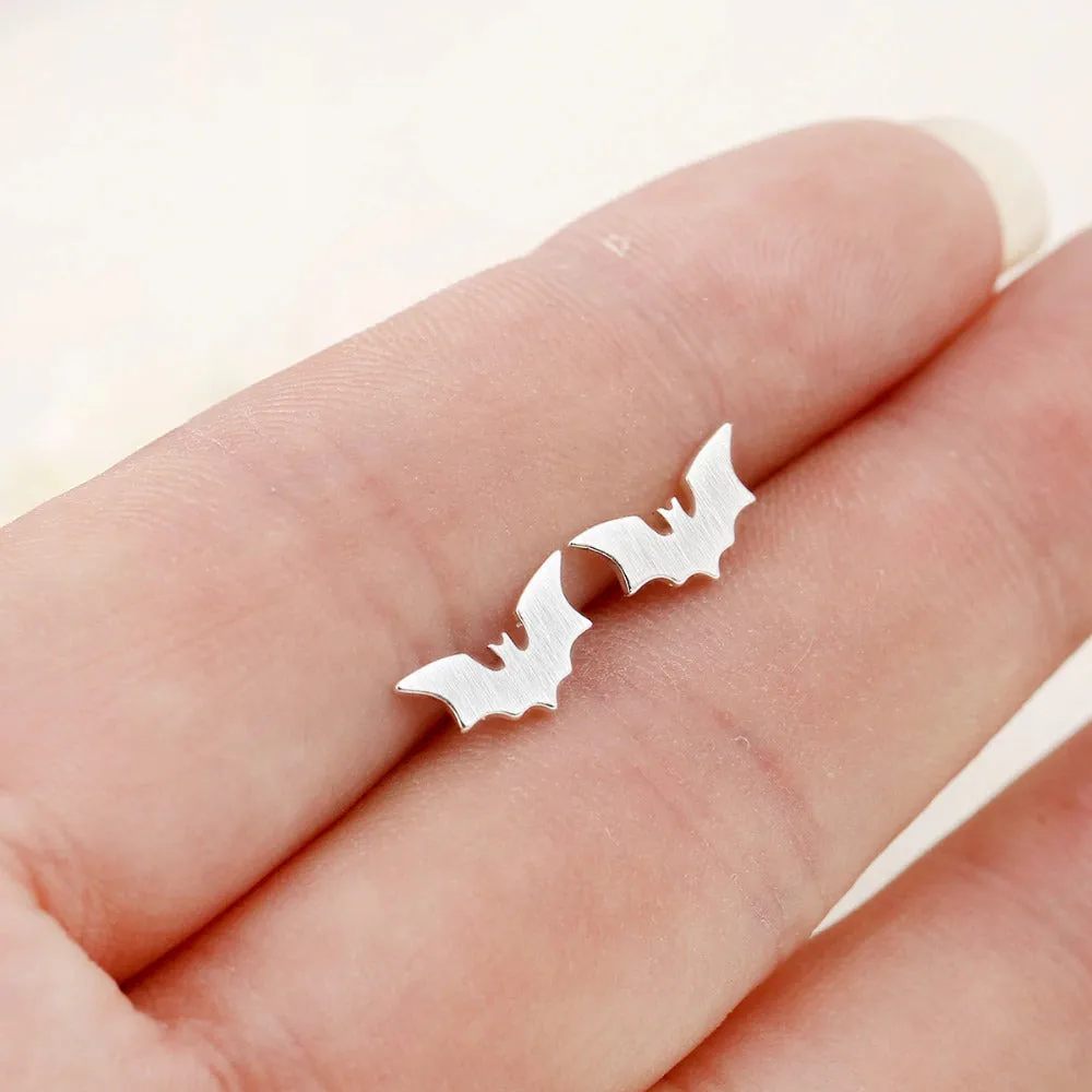 Bat Stainless Steel Stud Earrings