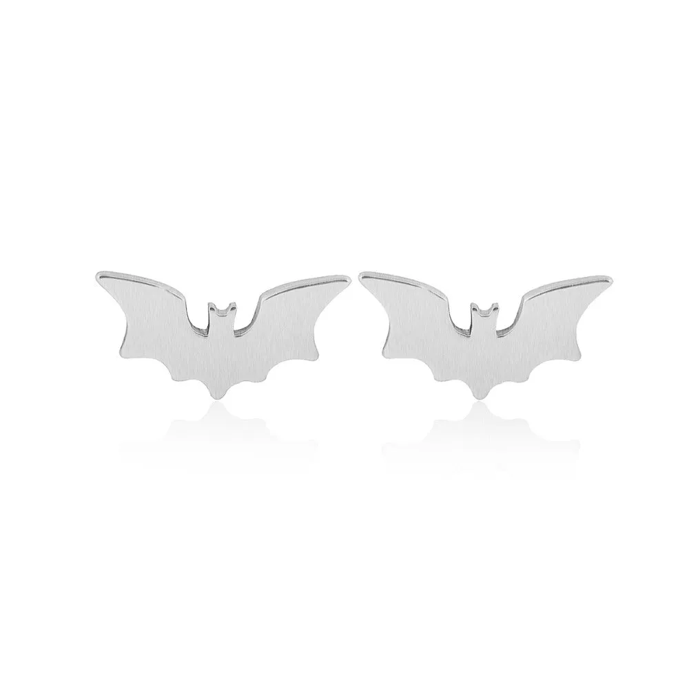 Bat Stainless Steel Stud Earrings