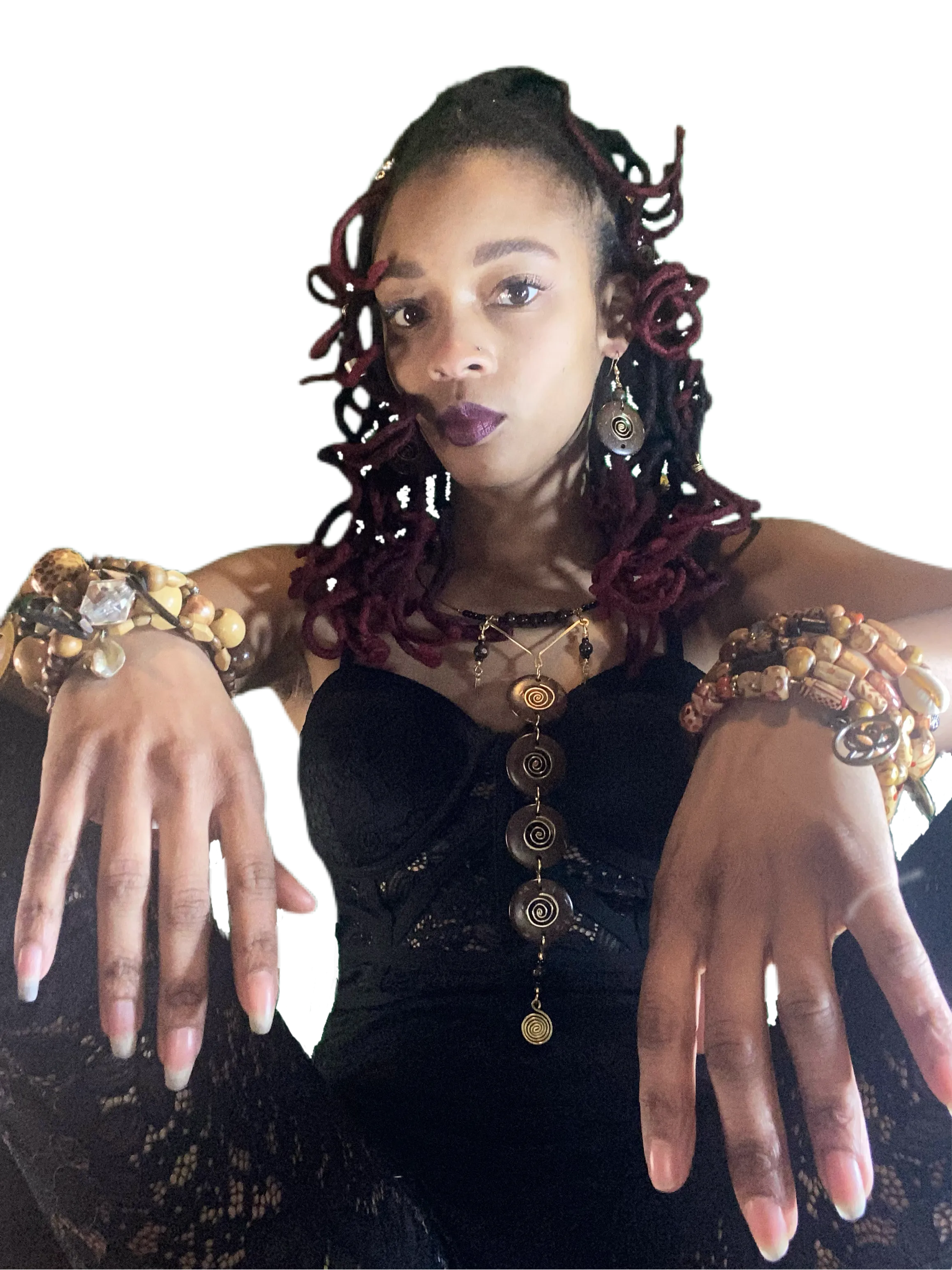 Bead & Brass Goddess Choker Set