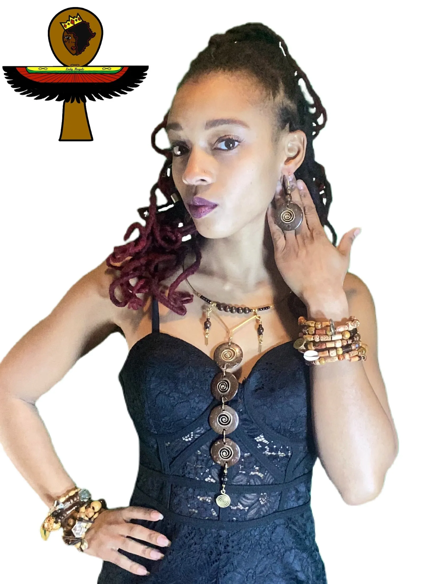 Bead & Brass Goddess Choker Set