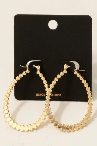 Bead Oval Hoop Earrings