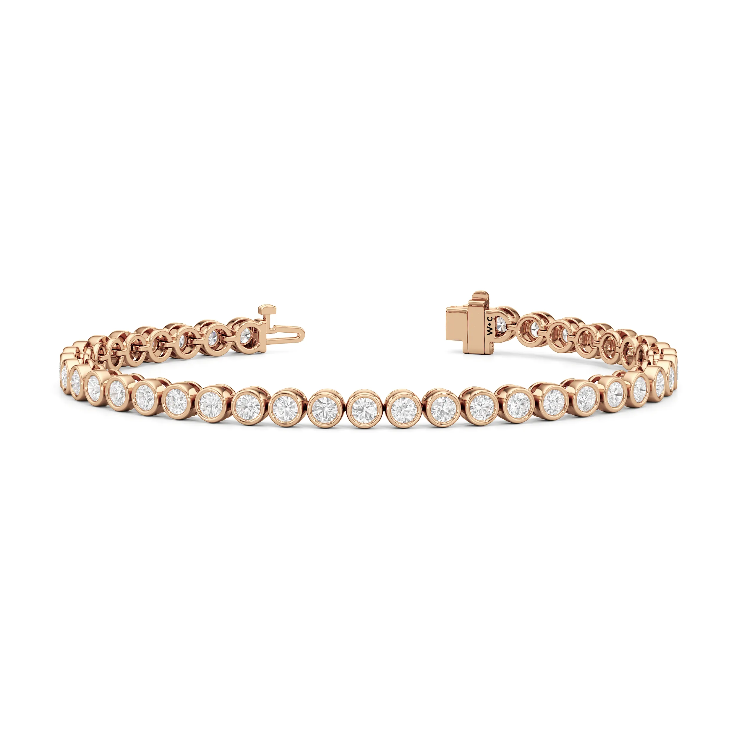 Bezel Set Round Lab Diamond Tennis Bracelet