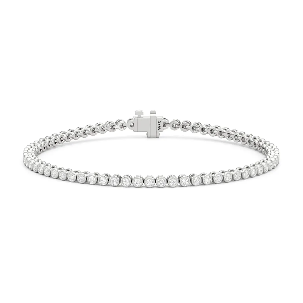 Bezel Set Round Lab Diamond Tennis Bracelet