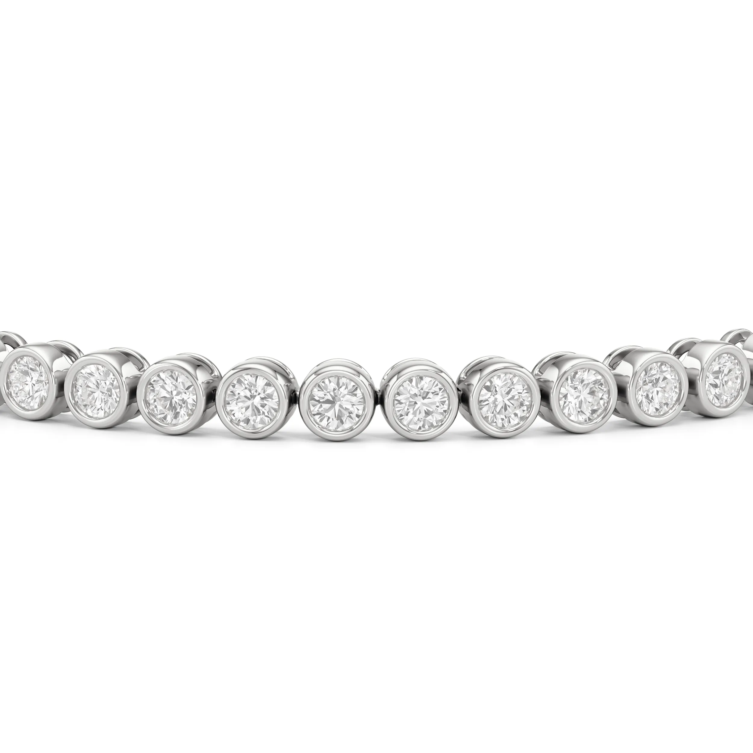 Bezel Set Round Lab Diamond Tennis Bracelet