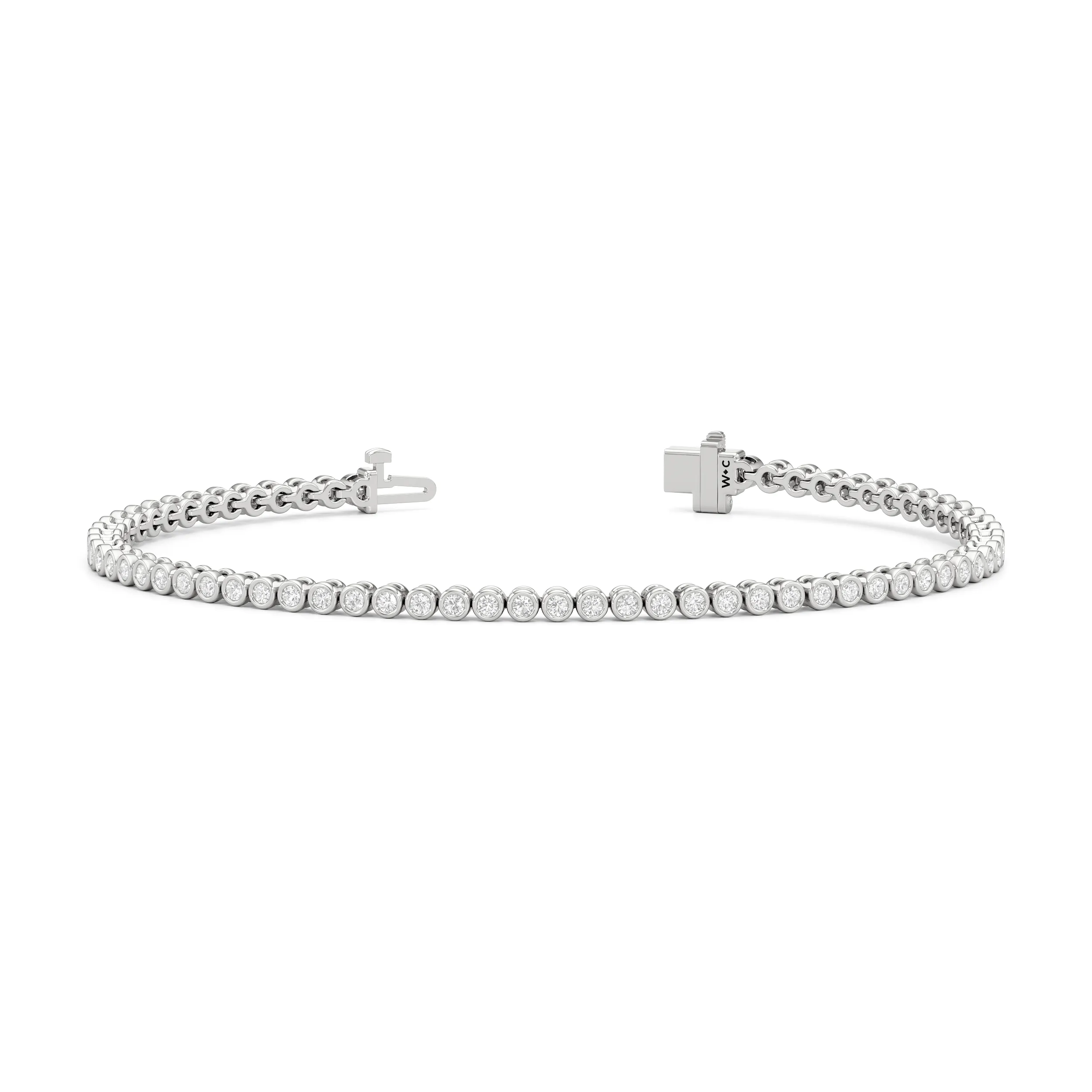 Bezel Set Round Lab Diamond Tennis Bracelet