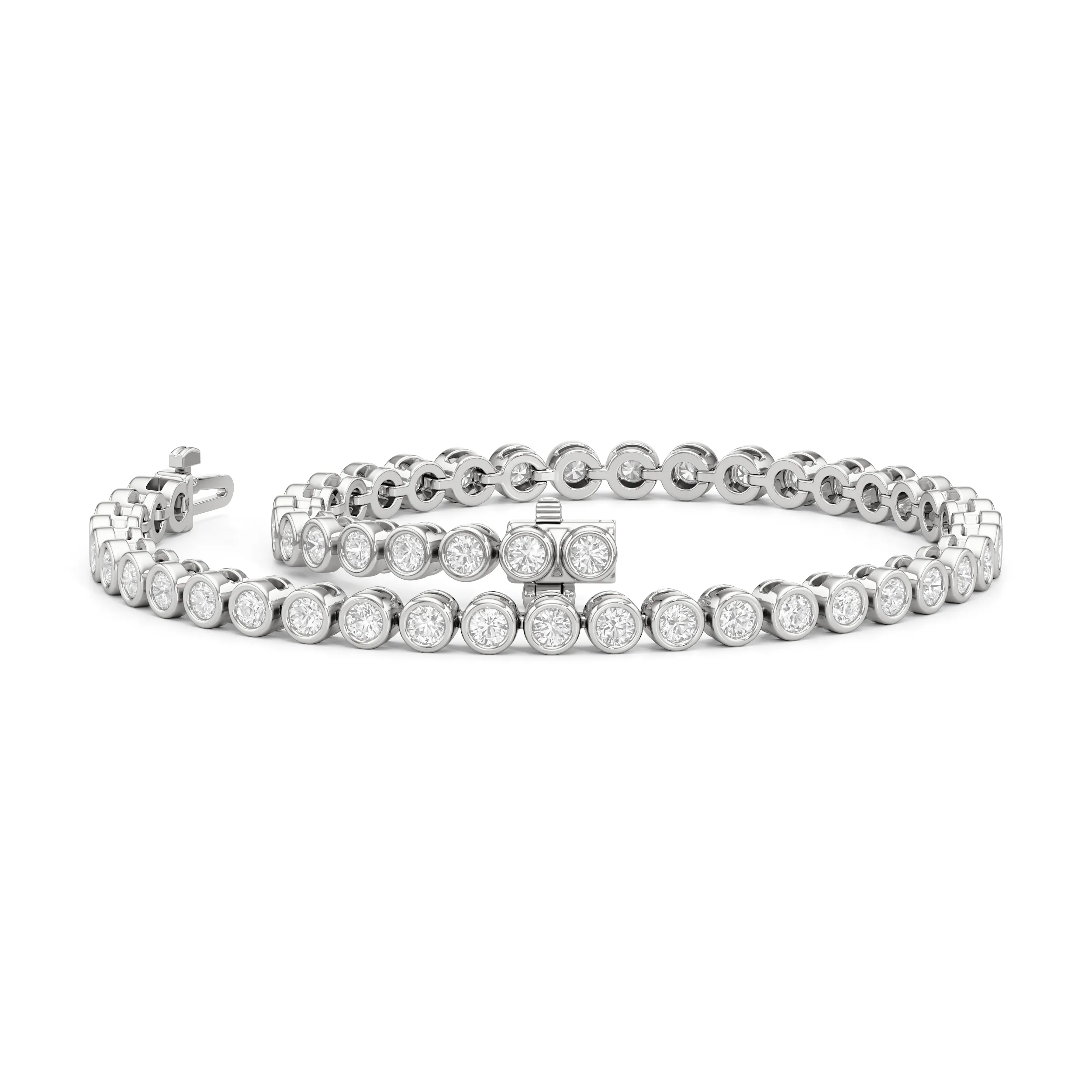 Bezel Set Round Lab Diamond Tennis Bracelet