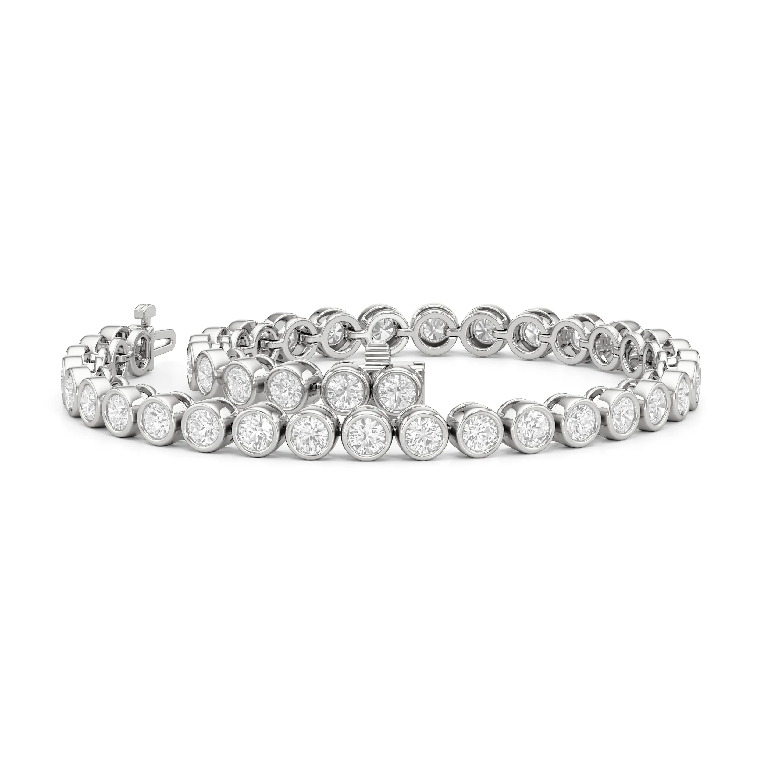 Bezel Set Round Lab Diamond Tennis Bracelet