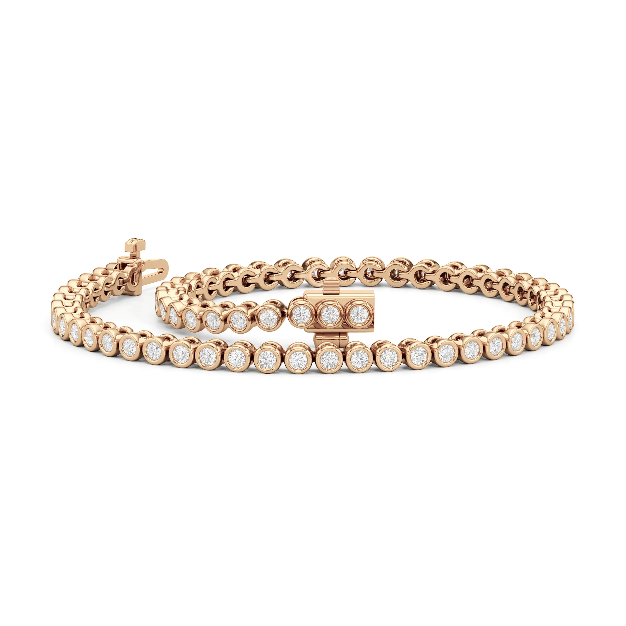 Bezel Set Round Lab Diamond Tennis Bracelet