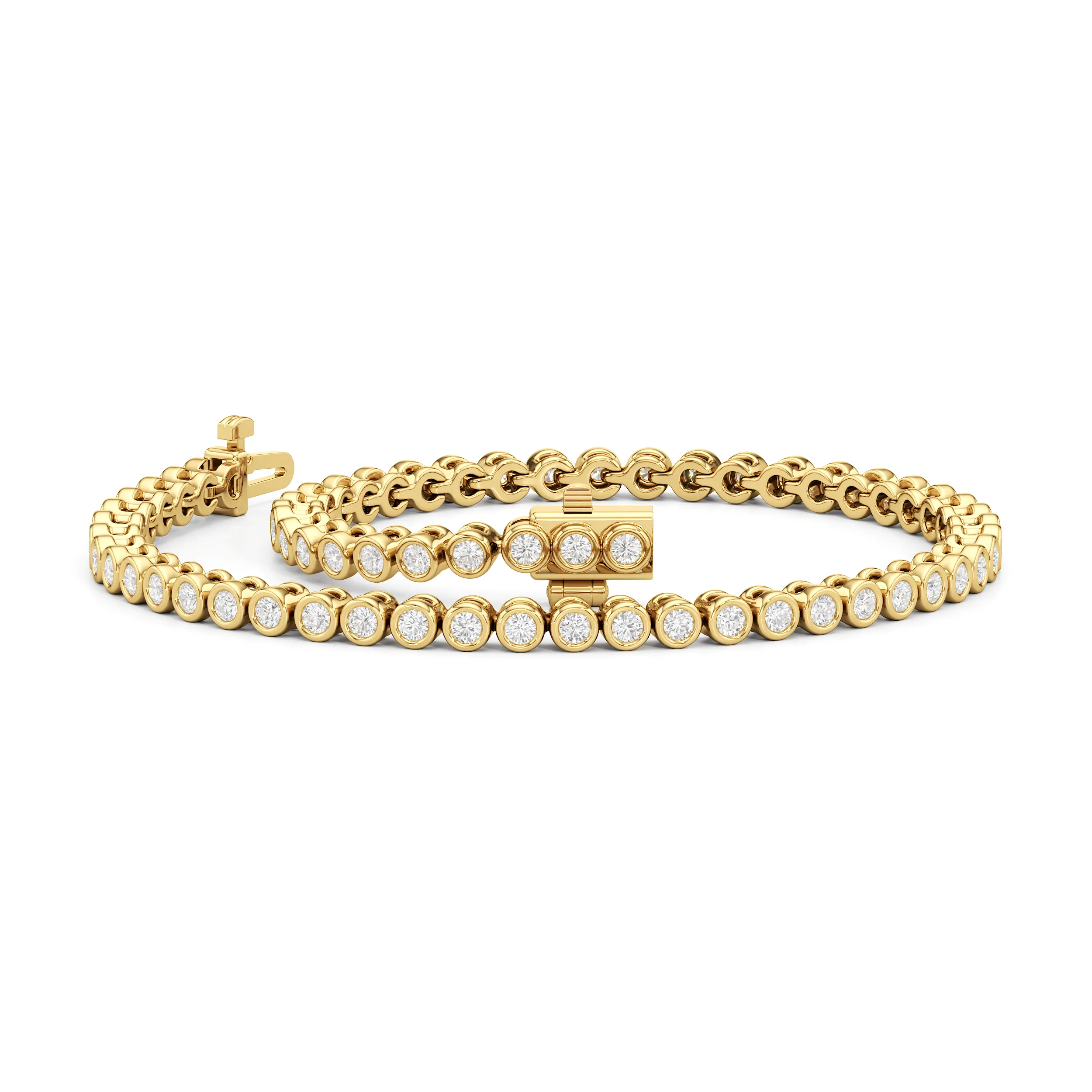 Bezel Set Round Lab Diamond Tennis Bracelet