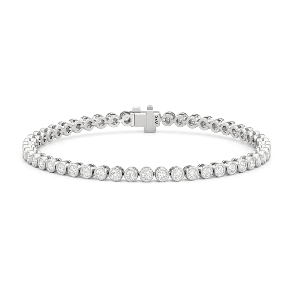 Bezel Set Round Lab Diamond Tennis Bracelet