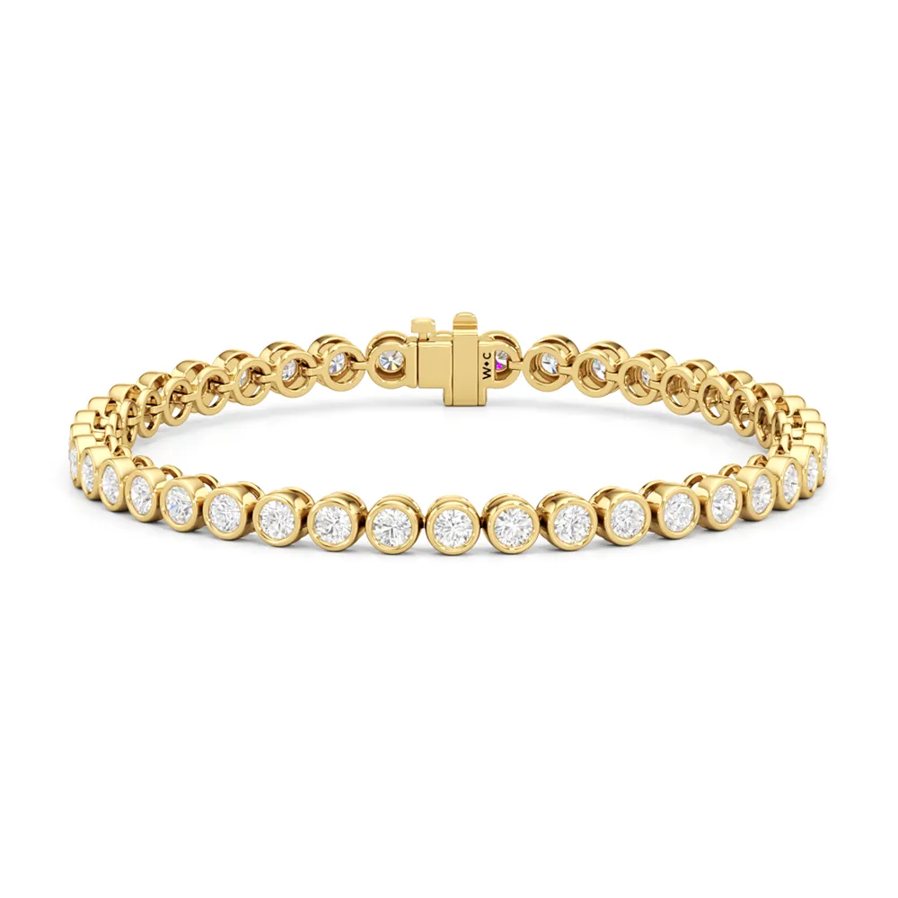 Bezel Set Round Lab Diamond Tennis Bracelet