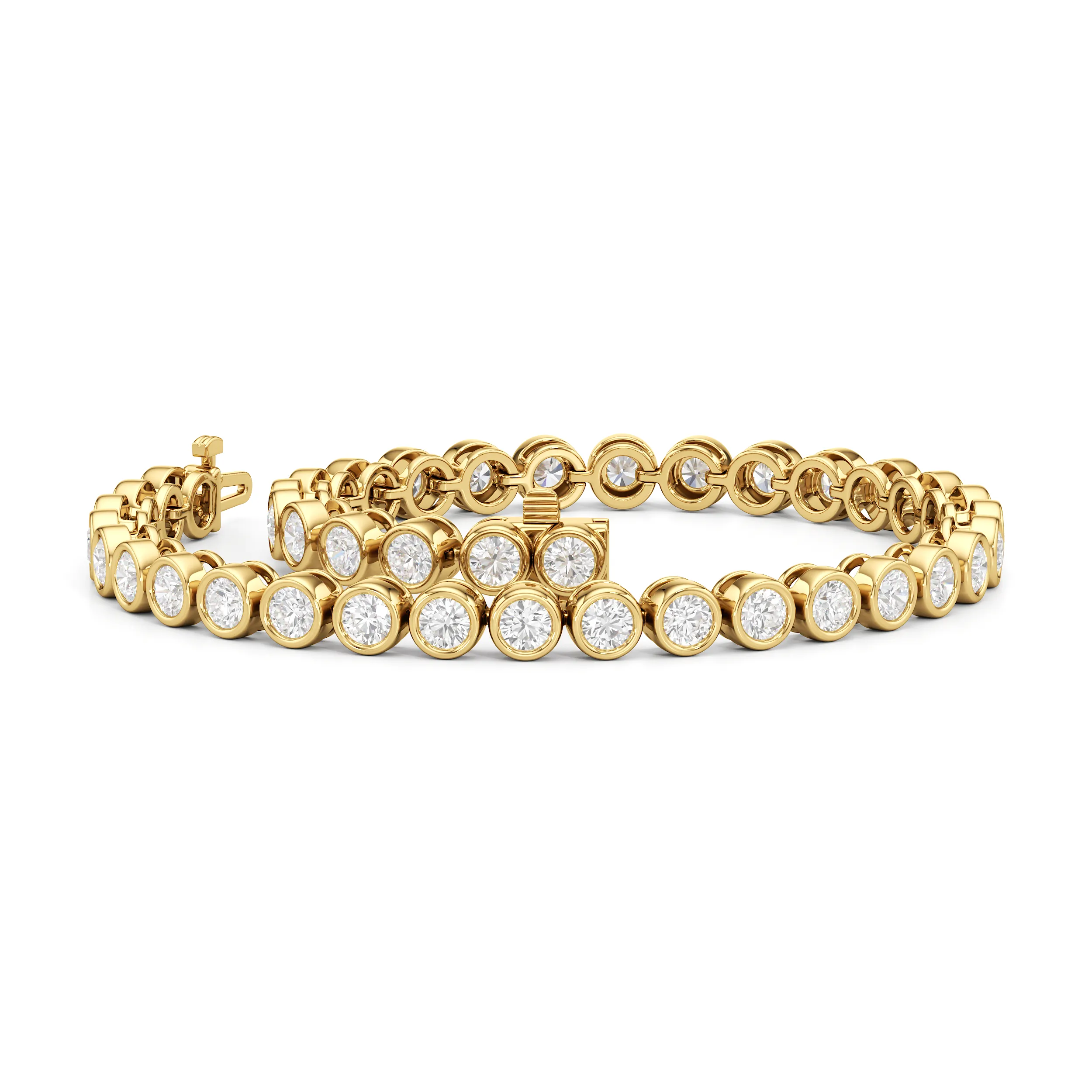 Bezel Set Round Lab Diamond Tennis Bracelet