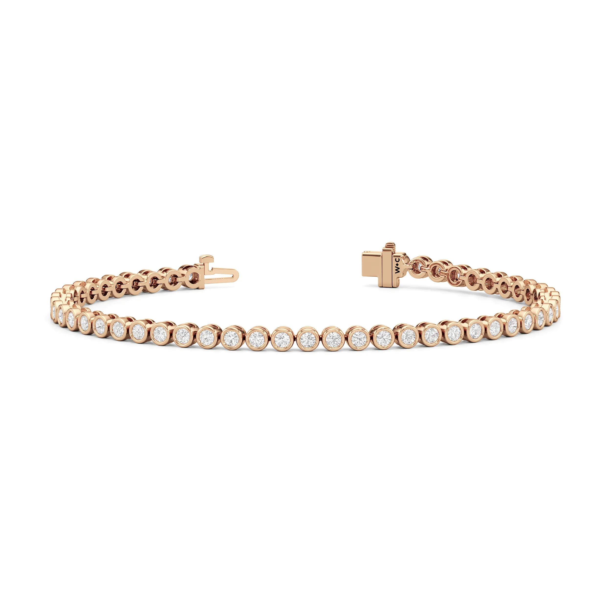 Bezel Set Round Lab Diamond Tennis Bracelet