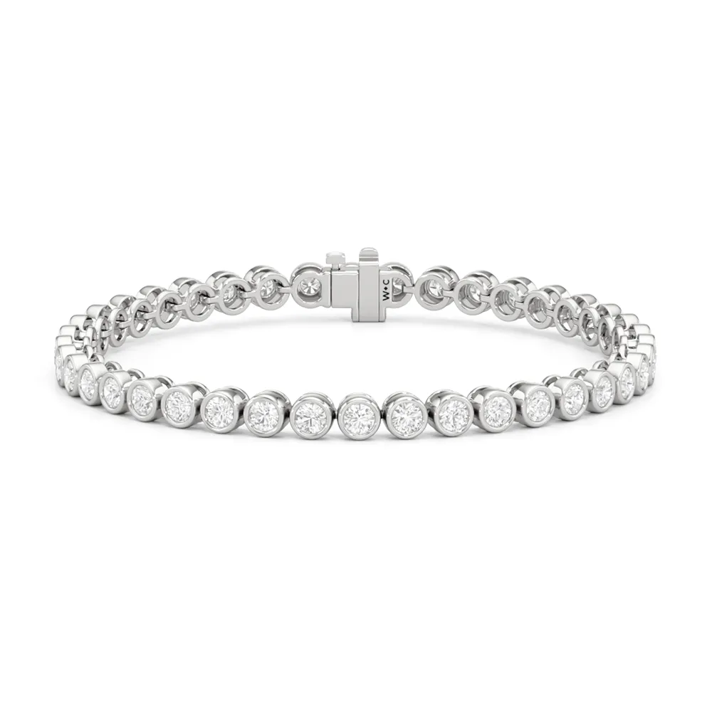 Bezel Set Round Lab Diamond Tennis Bracelet