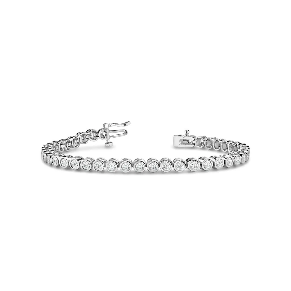 Bezel Set Round Lab Diamond Tennis Bracelet