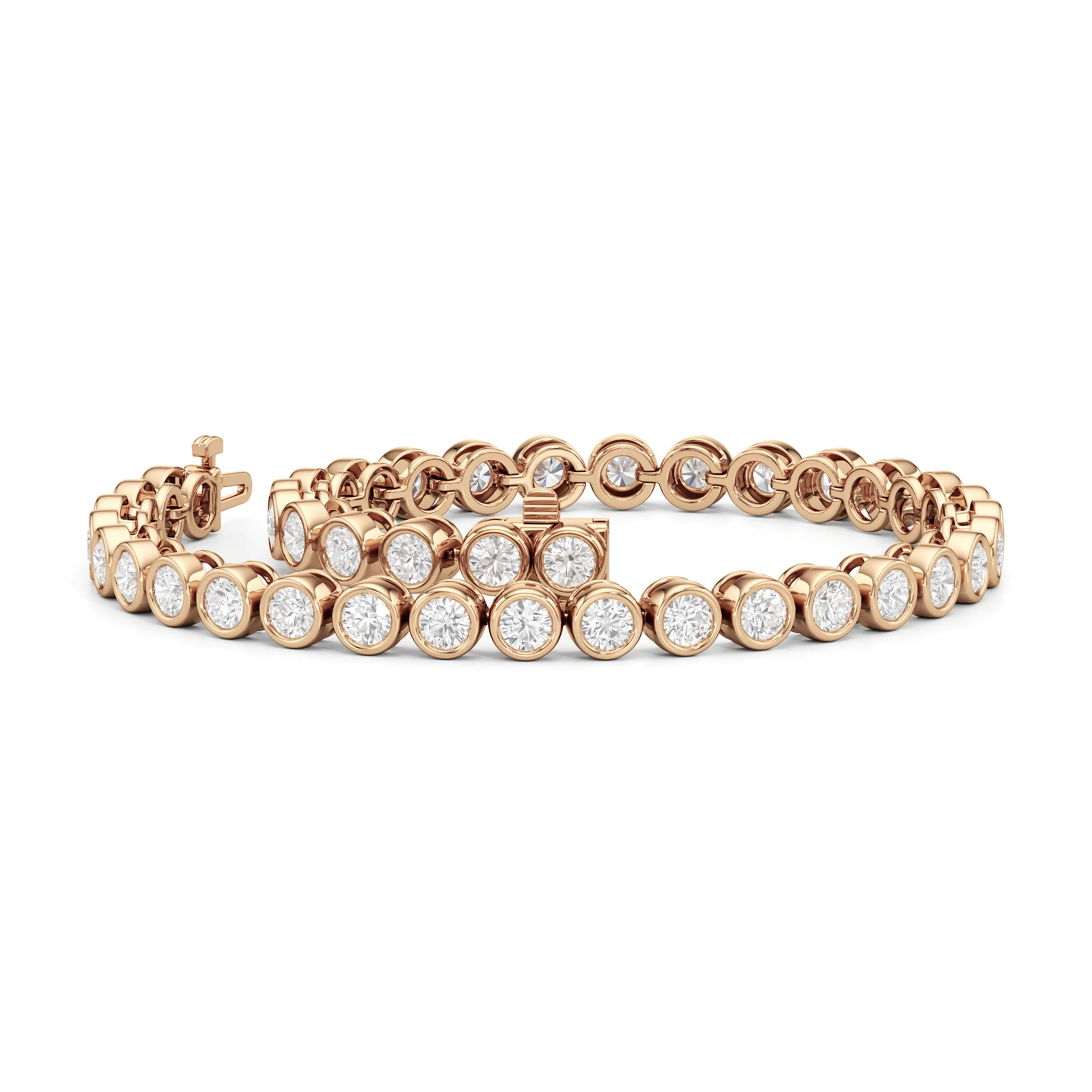 Bezel Set Round Lab Diamond Tennis Bracelet