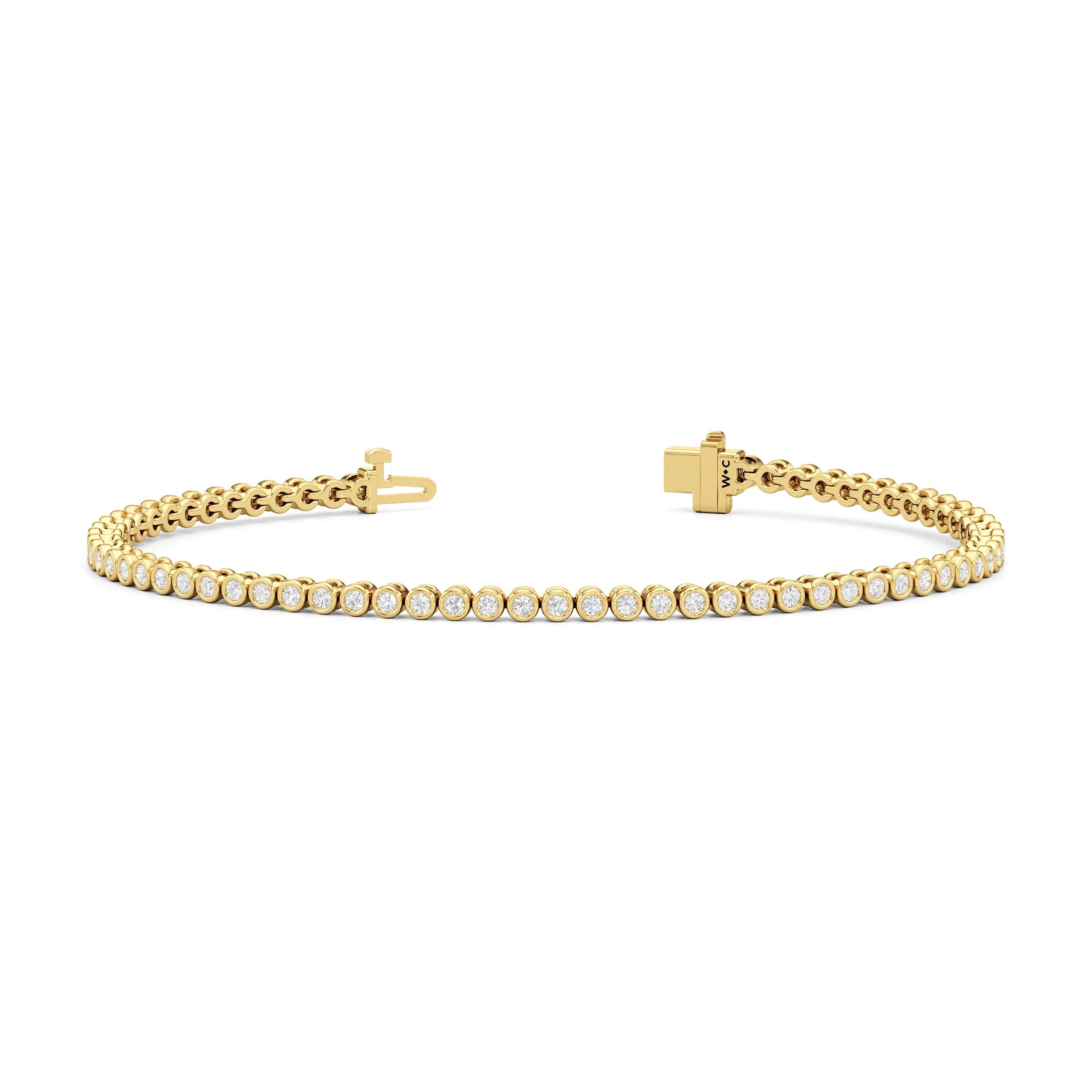 Bezel Set Round Lab Diamond Tennis Bracelet