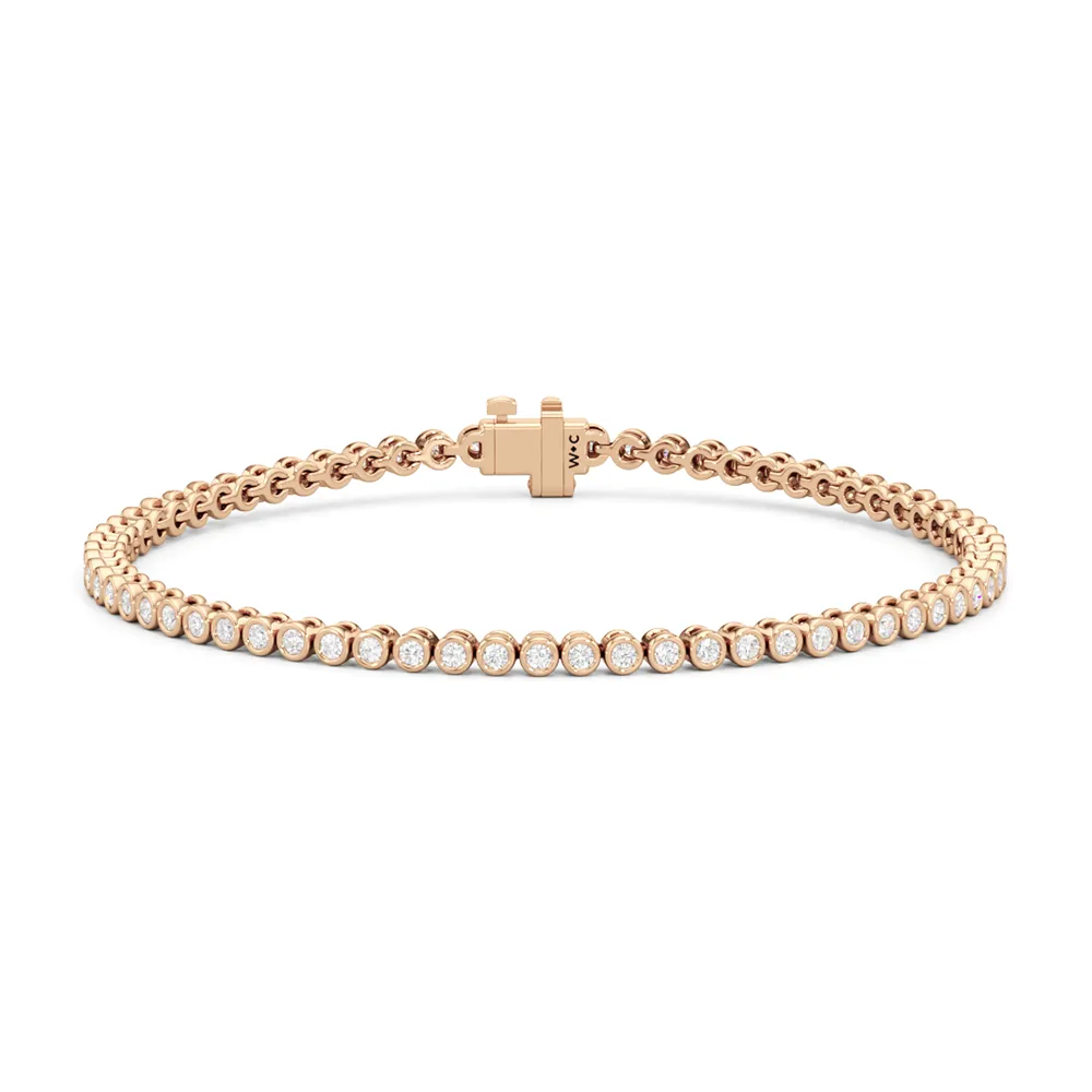 Bezel Set Round Lab Diamond Tennis Bracelet