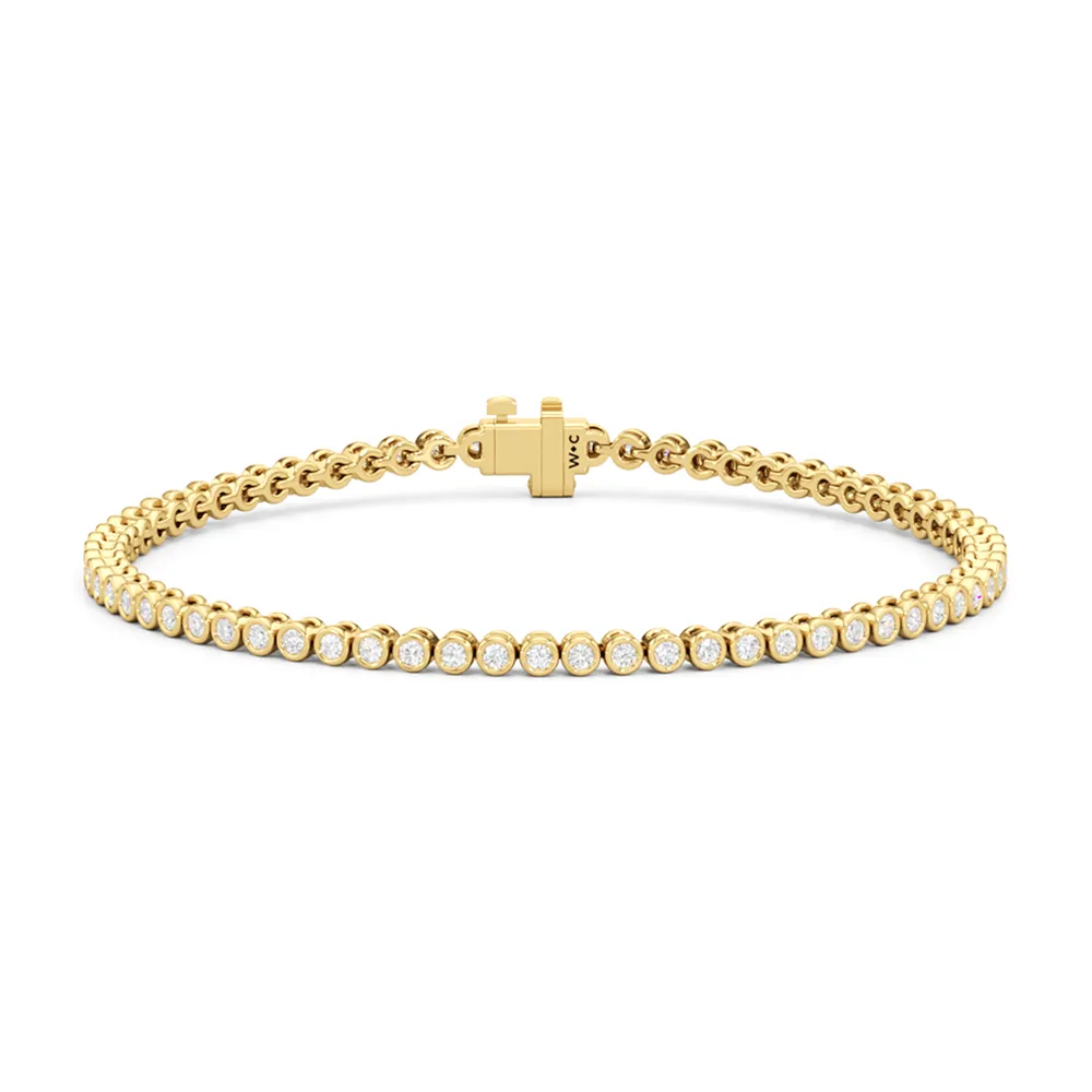 Bezel Set Round Lab Diamond Tennis Bracelet