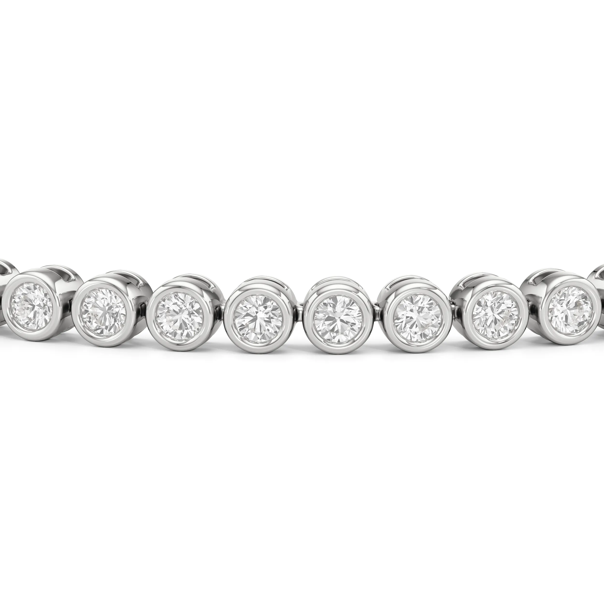 Bezel Set Round Lab Diamond Tennis Bracelet