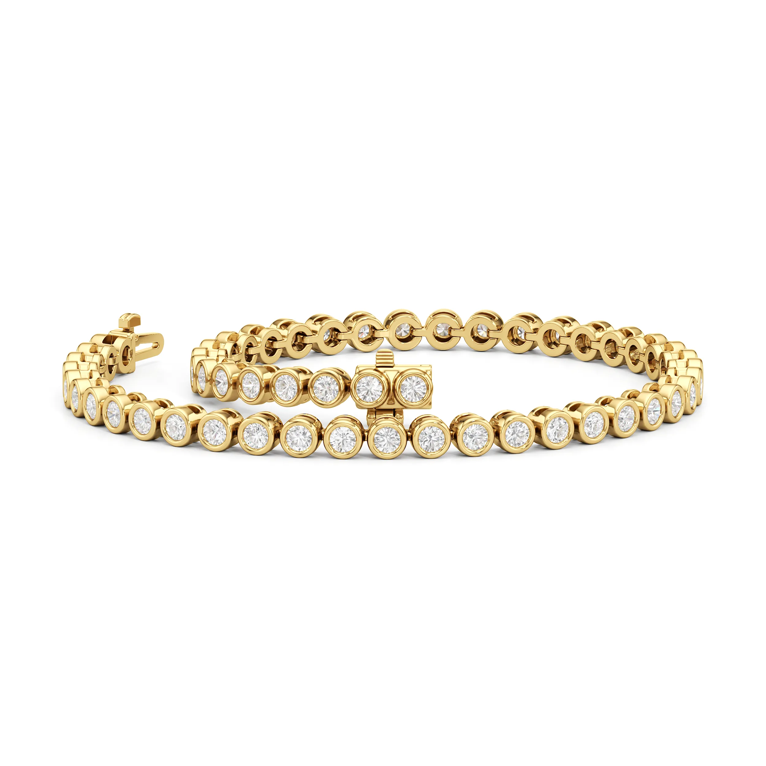 Bezel Set Round Lab Diamond Tennis Bracelet
