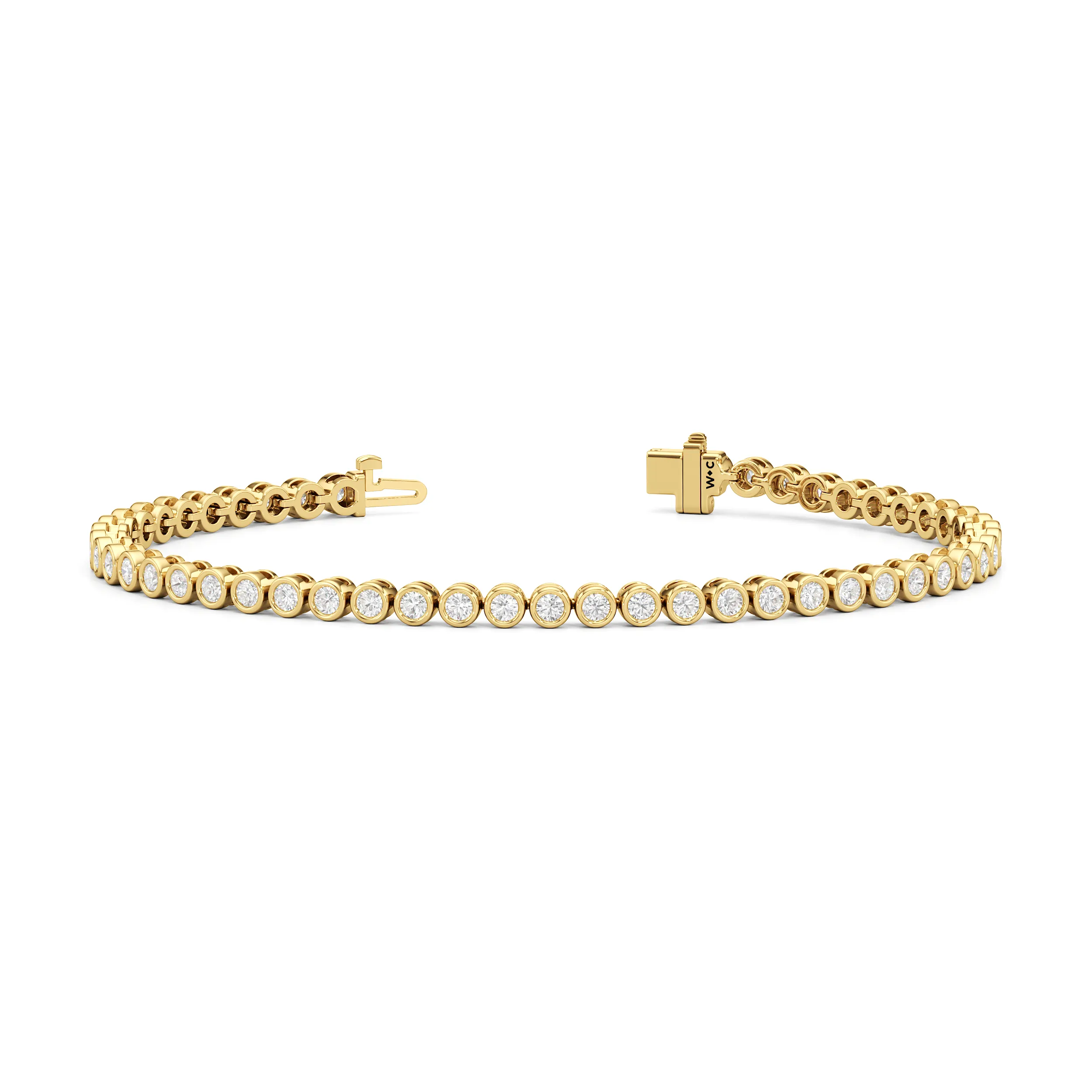 Bezel Set Round Lab Diamond Tennis Bracelet