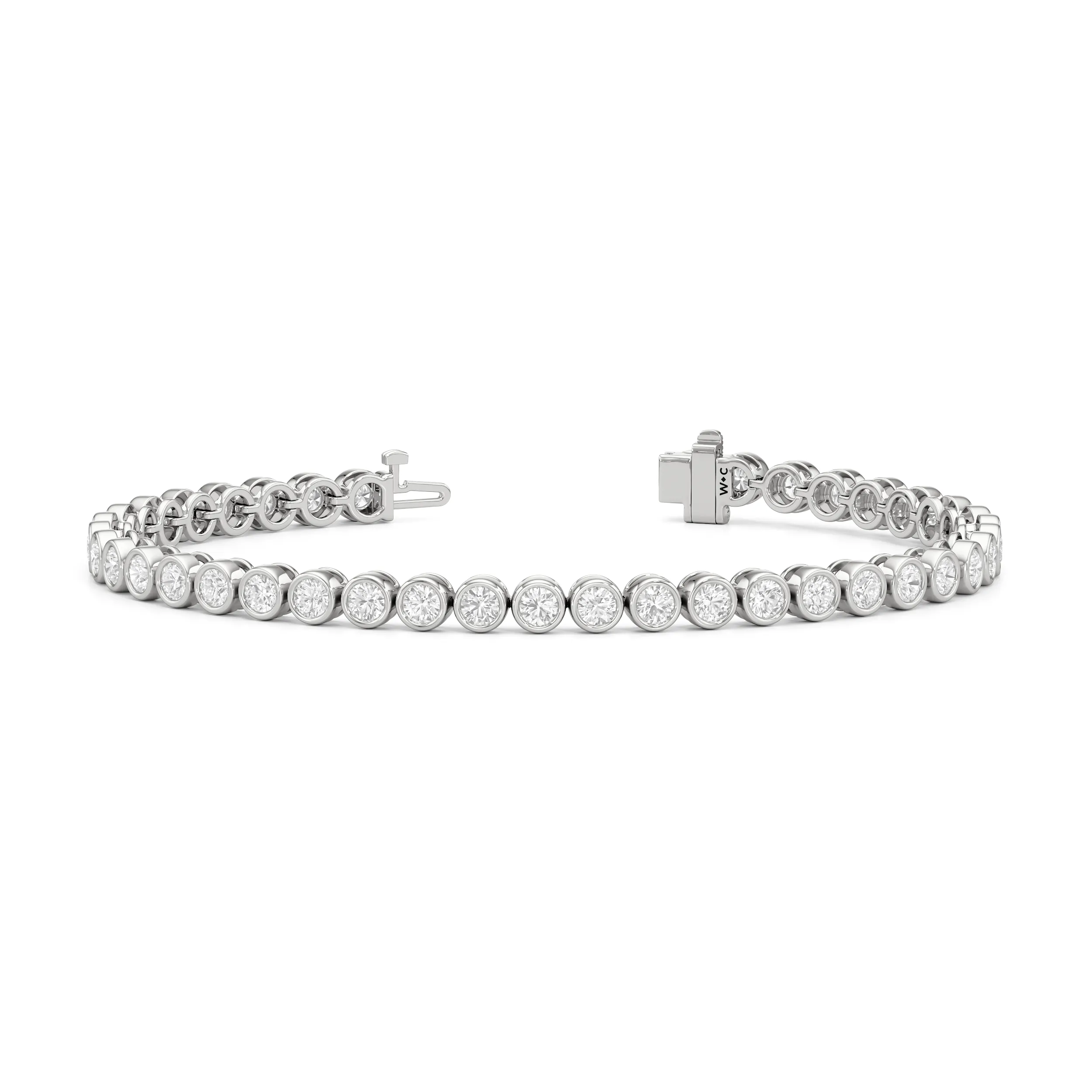 Bezel Set Round Lab Diamond Tennis Bracelet
