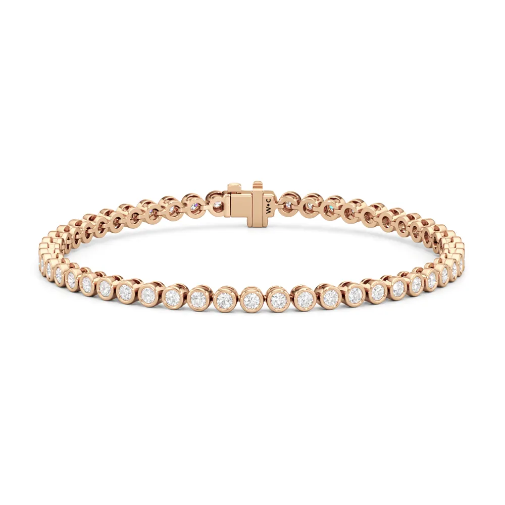 Bezel Set Round Lab Diamond Tennis Bracelet