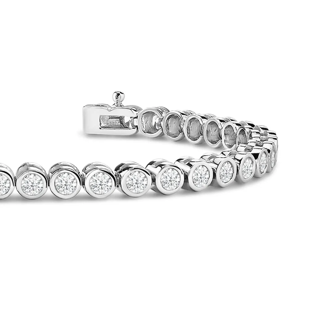 Bezel Set Round Lab Diamond Tennis Bracelet
