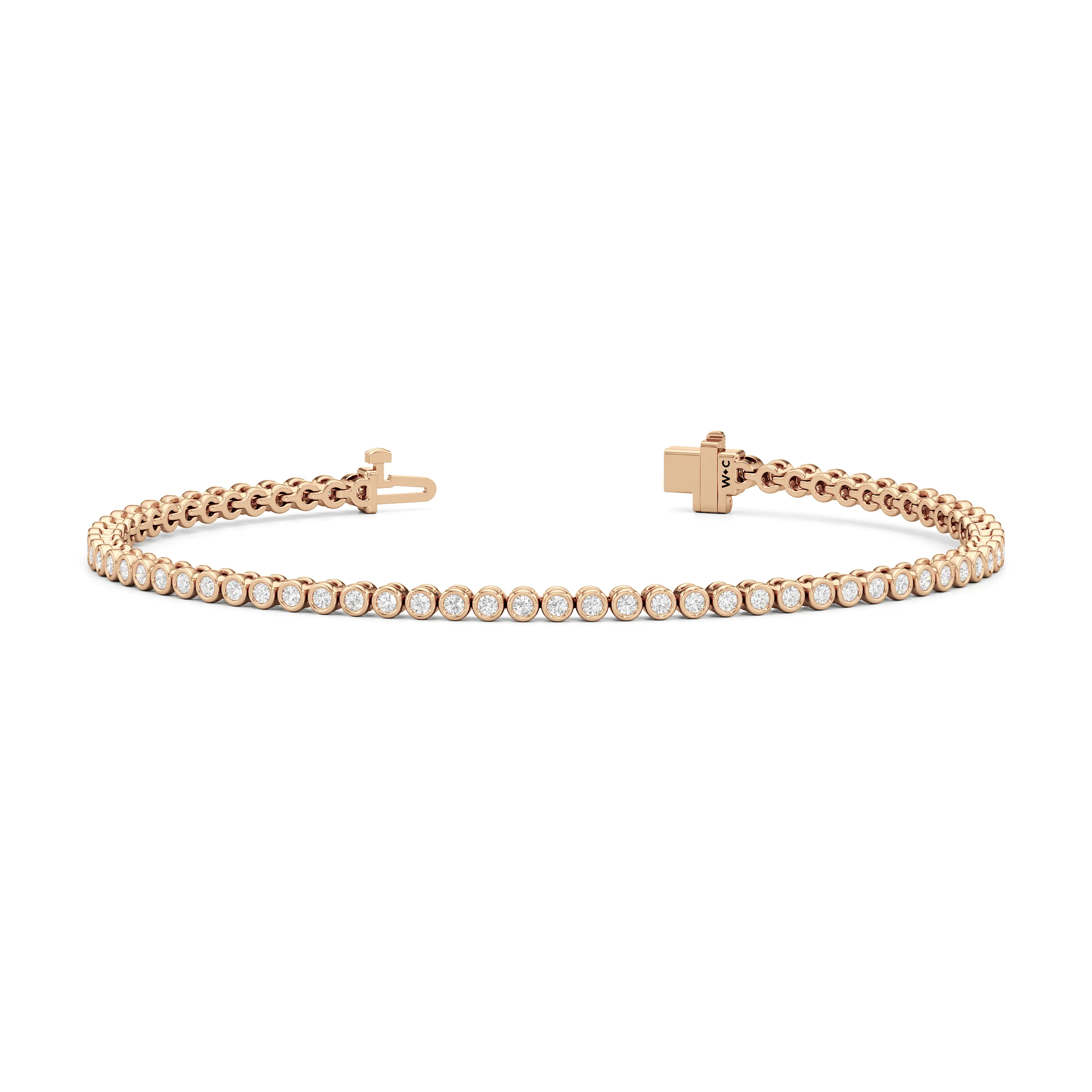 Bezel Set Round Lab Diamond Tennis Bracelet