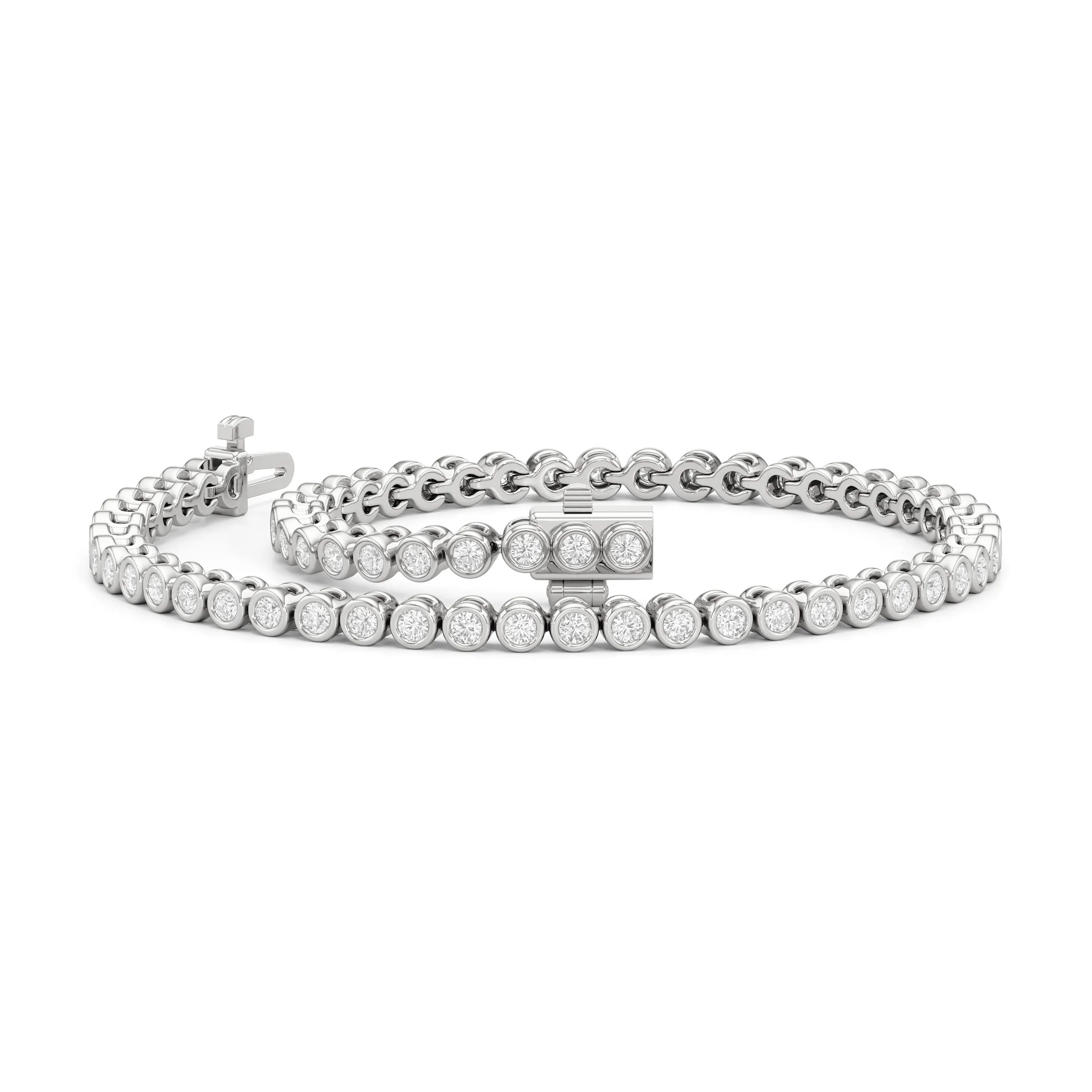 Bezel Set Round Lab Diamond Tennis Bracelet