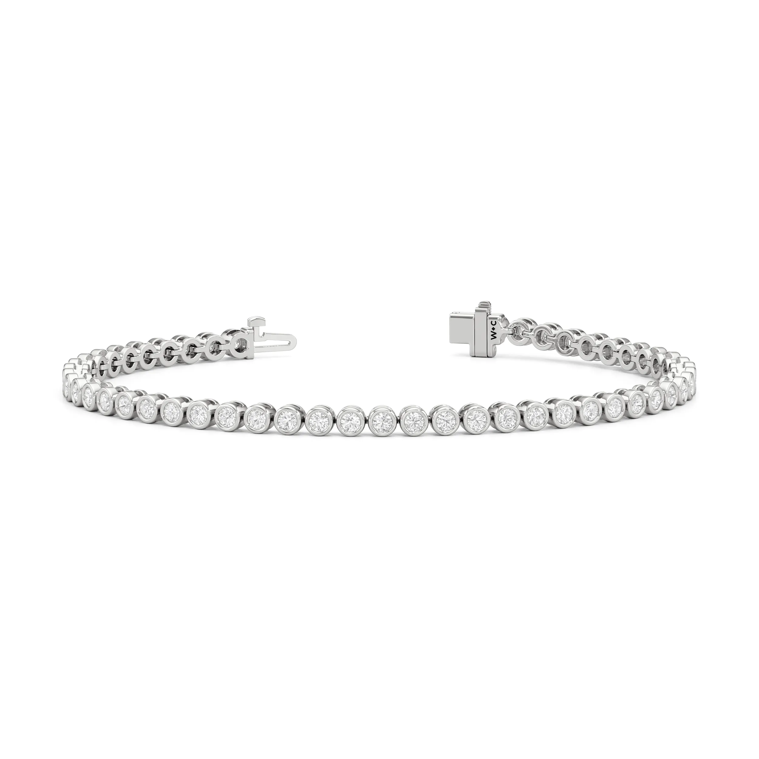 Bezel Set Round Lab Diamond Tennis Bracelet