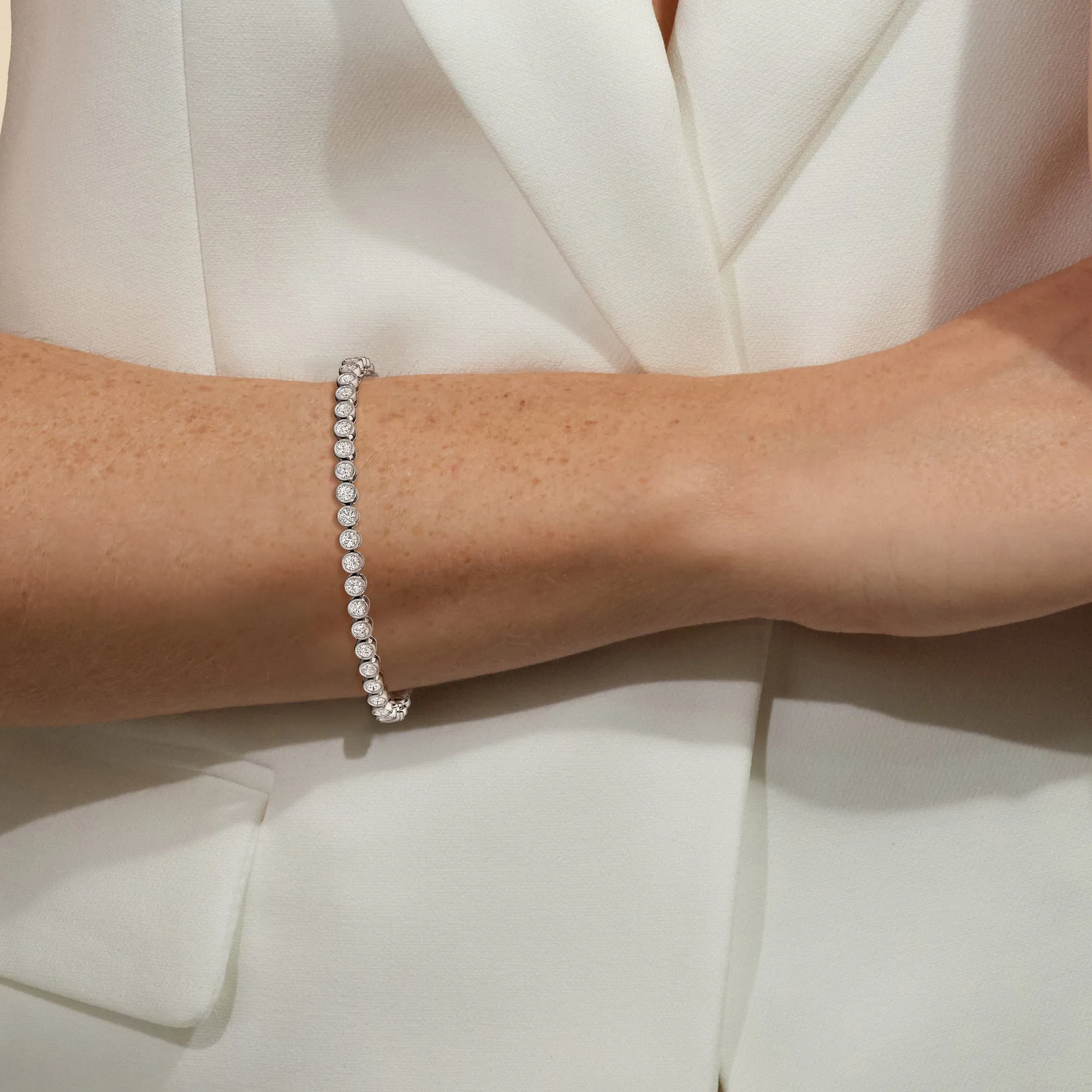 Bezel Set Round Lab Diamond Tennis Bracelet