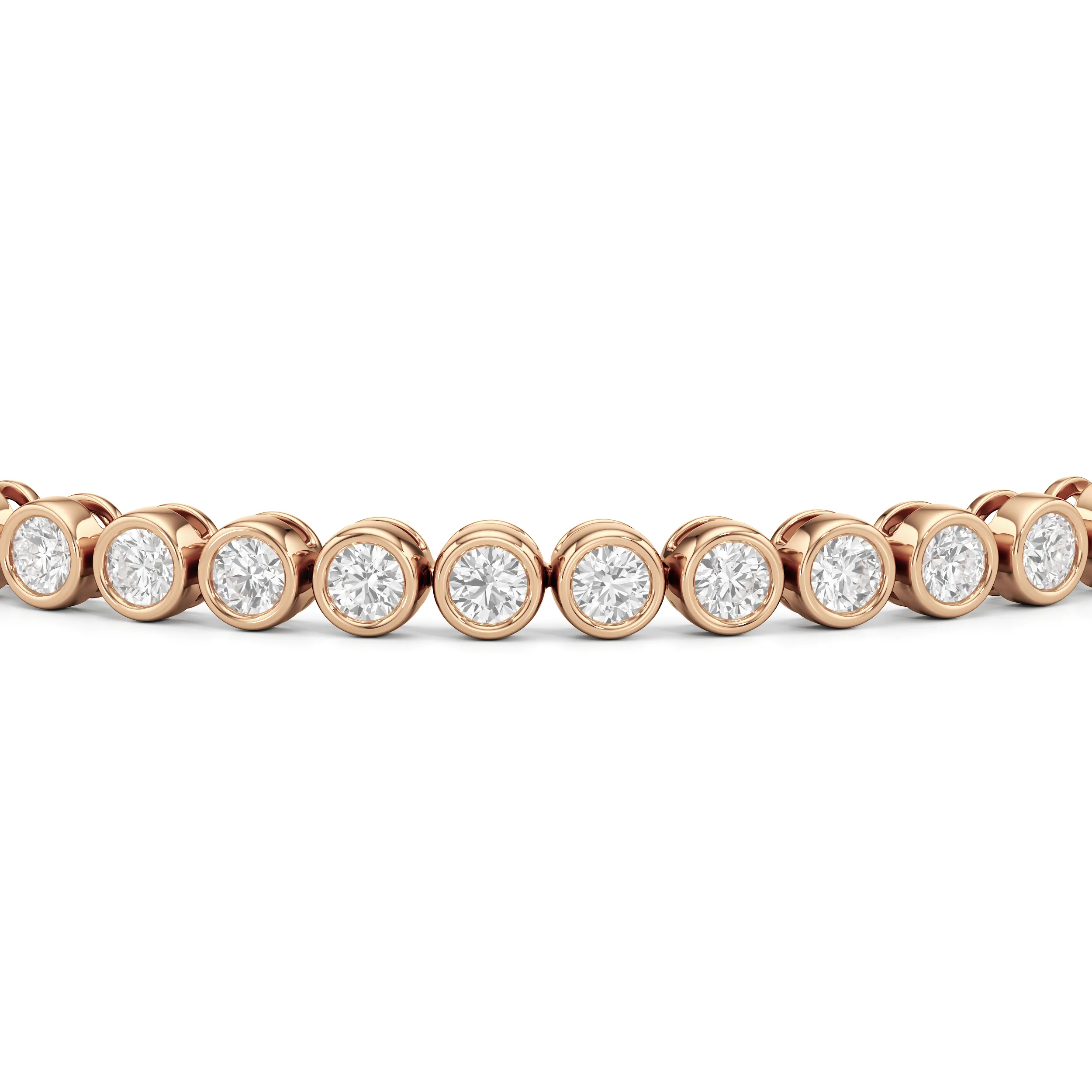 Bezel Set Round Lab Diamond Tennis Bracelet