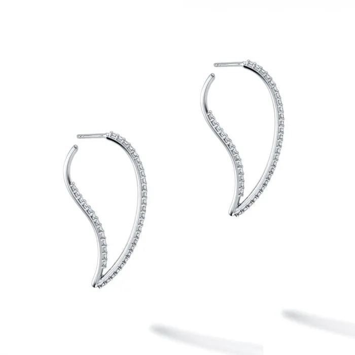 Birks White Gold Petale Hoop Earrings