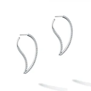 Birks White Gold Petale Hoop Earrings